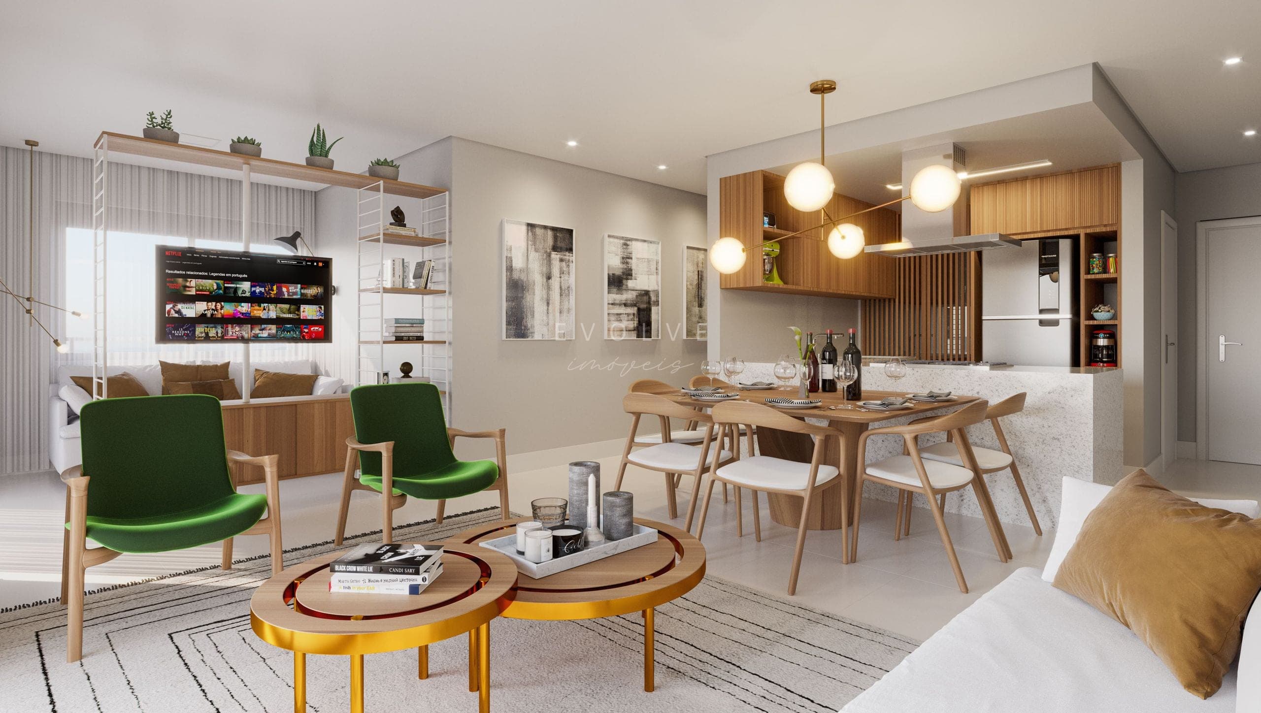 Living do Upside Home Club em Balneário Piçarras
