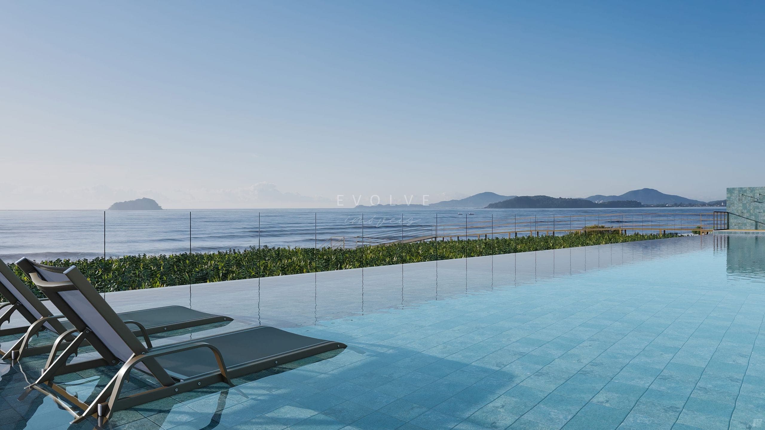 Piscina vista mar do Upside Home Club em Balneário Piçarras