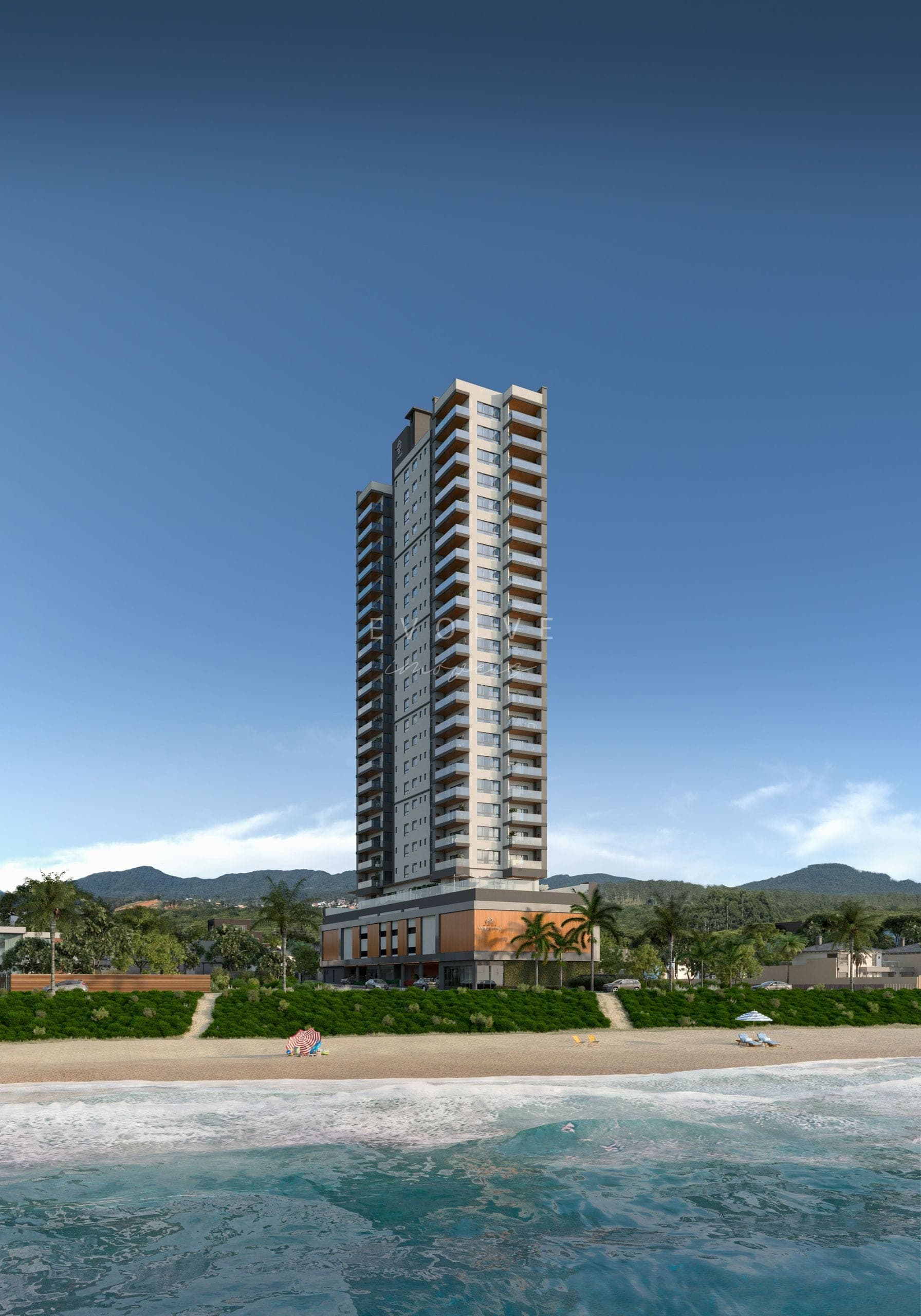 Fachada — torre em diagonal