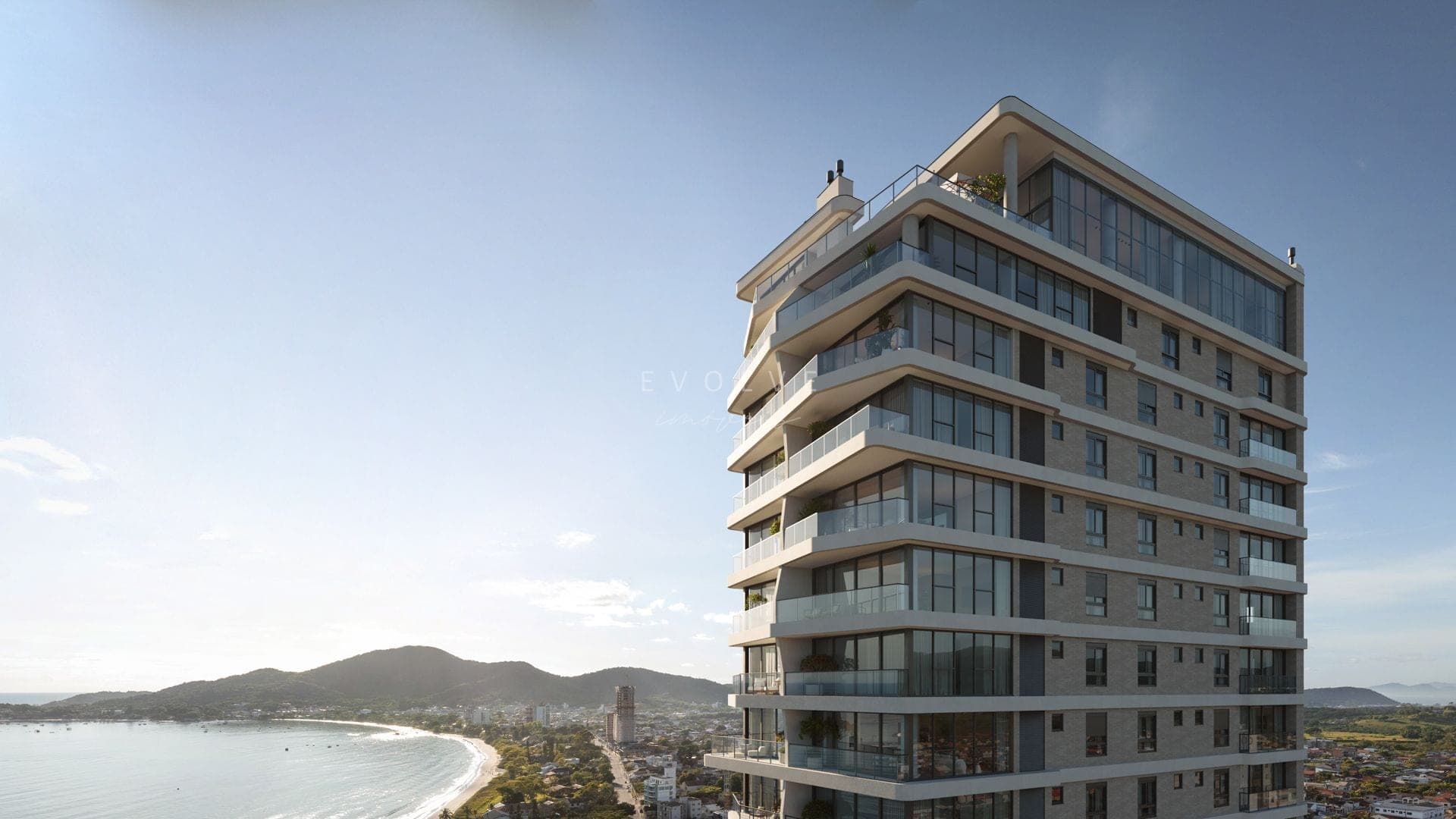 Fachada — torre e a praia