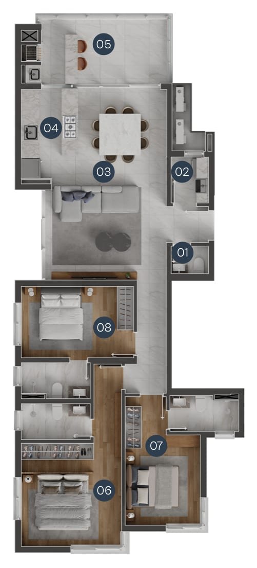 Planta do Final 03 — Torre Norte — Gold Coast